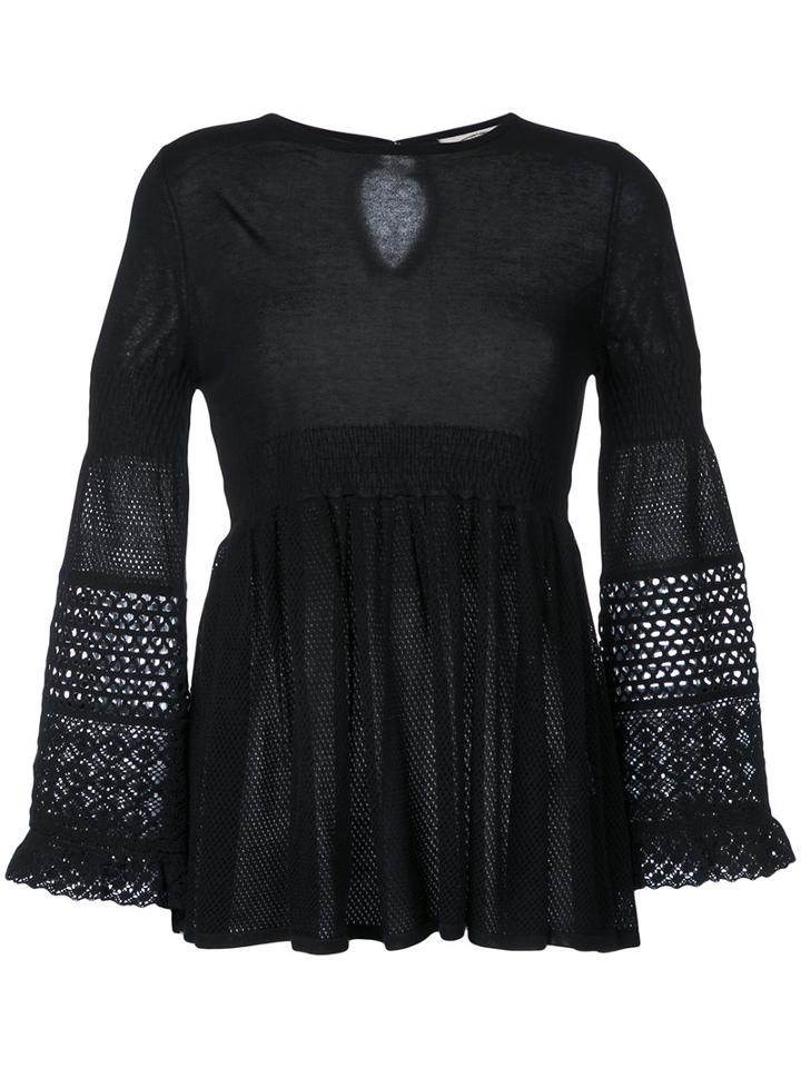 Torrazzo Donna - Bell Sleeve Jumper - Women - Cotton - One Size, Black, Cotton