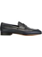 Santoni Penny Loafers, Men's, Size: 8, Blue, Leather
