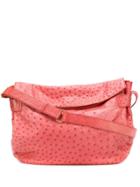 Gucci Vintage Ostrich Print Shoulder Bag - Pink