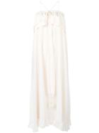 See By Chloé Ruffle Hem Maxi Dress, Women's, Size: 38, Nude/neutrals, Viscose/cotton/silk