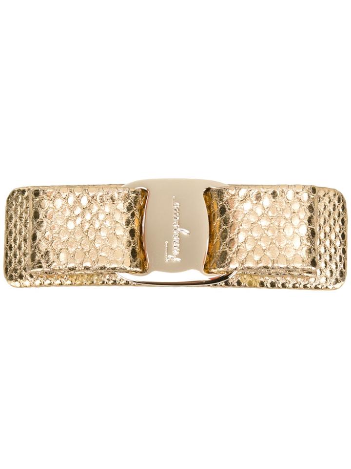 Salvatore Ferragamo Vara Bow Hair Clip - Metallic