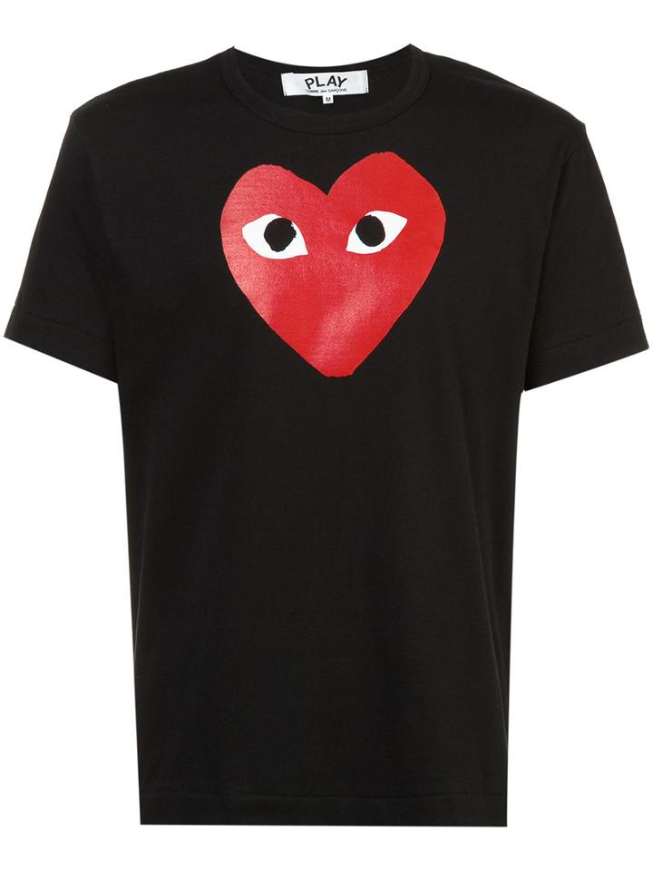 Comme Des Garçons Play - Logo Print T-shirt - Men - Cotton - M, Black, Cotton