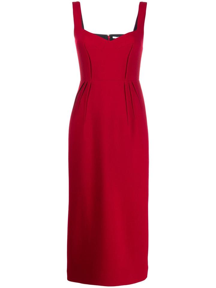 Emilia Wickstead Juditella Sweetheart Dress - Red
