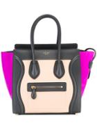 Céline Contrast Tote Bag, Women's, Pink/purple, Calf Leather/lamb Skin