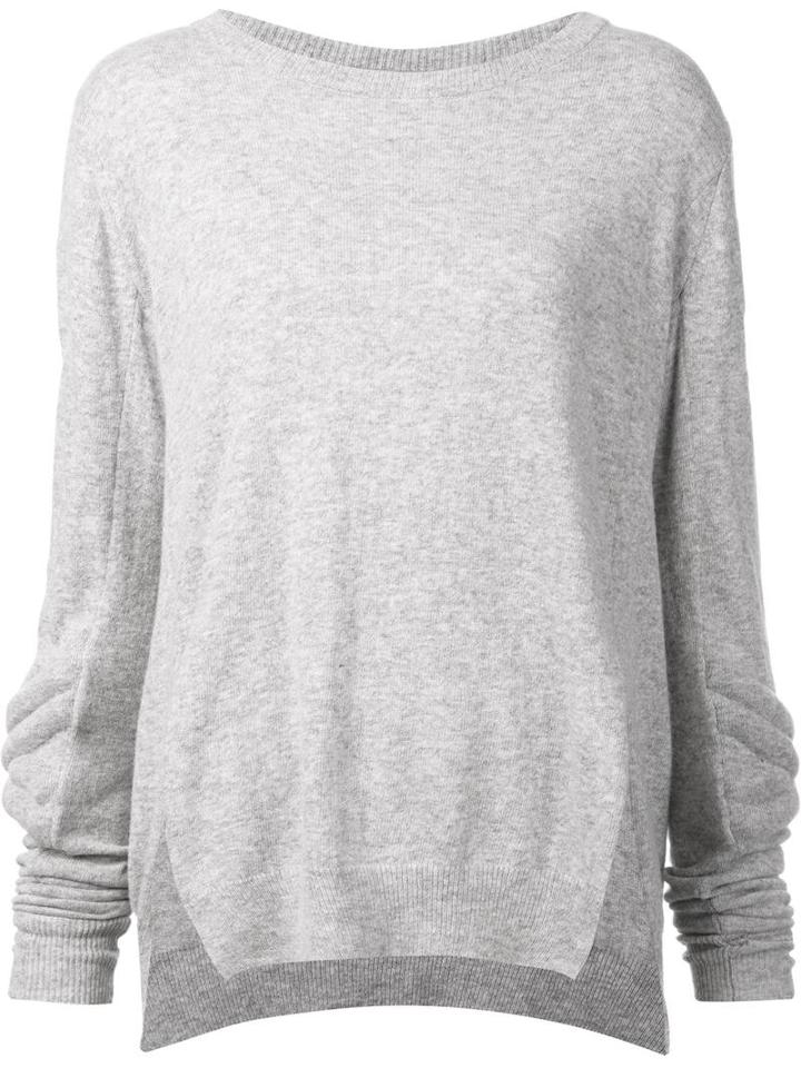 Preen By Thornton Bregazzi Side Slit Hem Jumper, Women's, Size: Medium, Grey, Polyester/viscose/cashmere/virgin Wool