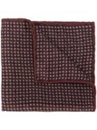 Canali Check Pattern Silk Handkerchief - Brown