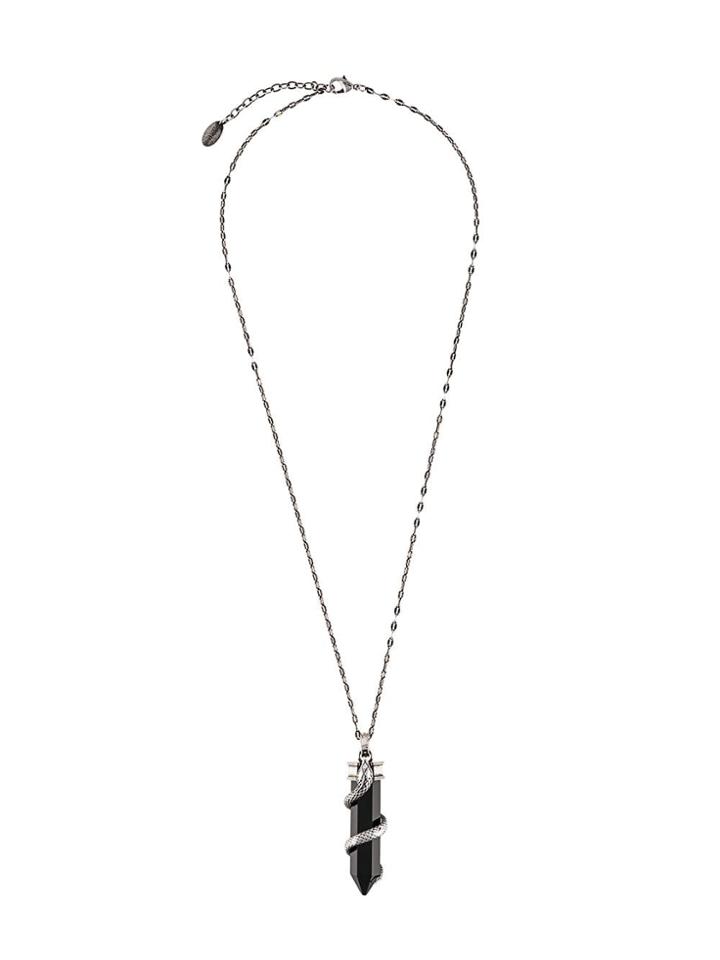 Roberto Cavalli Pendant Snake Necklace - Silver