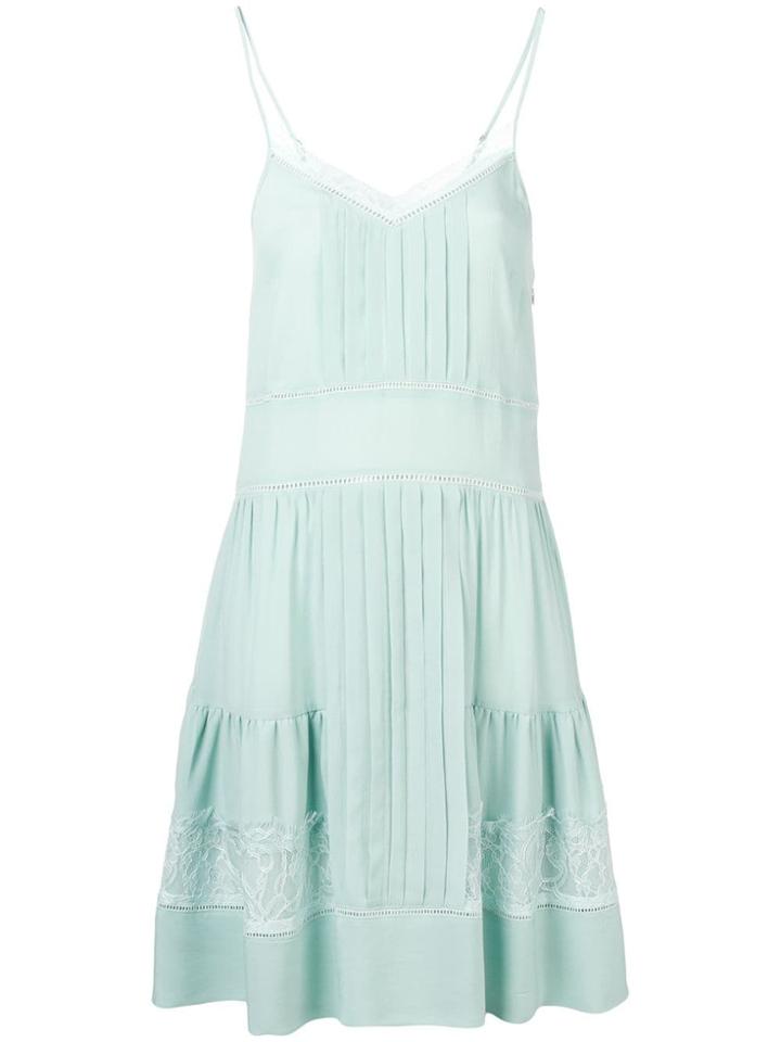 Twin-set Lace Inserts Flared Dress - Blue