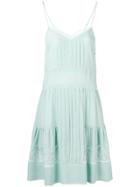 Twin-set Lace Inserts Flared Dress - Blue