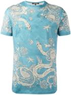 Roberto Cavalli Tiki Tiger Vintage Wash T-shirt, Men's, Size: Xxl, Green, Cotton