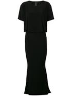 Norma Kamali Short Sleeved Long Dress - Black