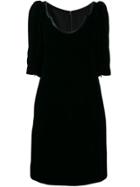 Yves Saint Laurent Pre-owned Velvet Effect Slim Dress - Black