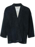 Visvim Sanjuro Kimono It, Men's, Size: 4, Blue, Calf Leather/linen/flax