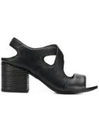 Marsèll Cut Out Block Heel Sandals - Black
