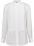 Burberry Slim Fit Panelled Bib Cotton Shirt - White
