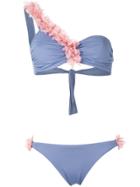 La Reveche Asymmetric Floral Bikini - Blue