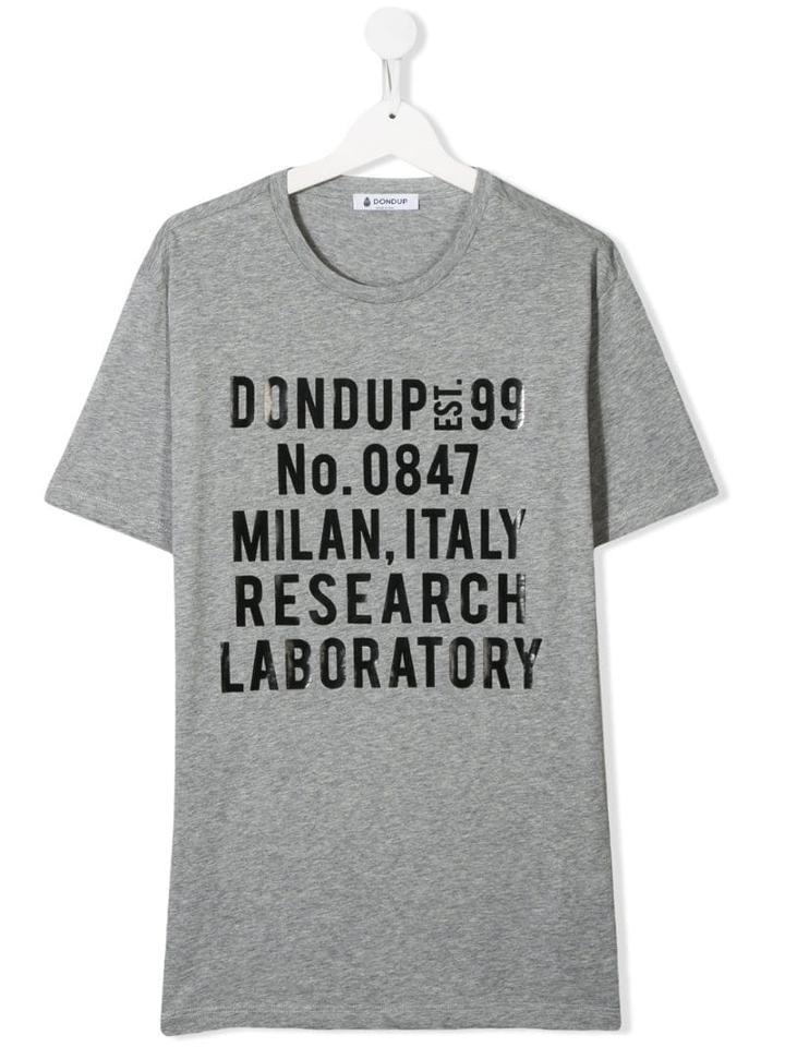 Dondup Kids Teen Logo Print T-shirt - Grey