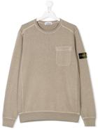 Stone Island Junior Patch Chest Pocket Sweatshirt - Brown