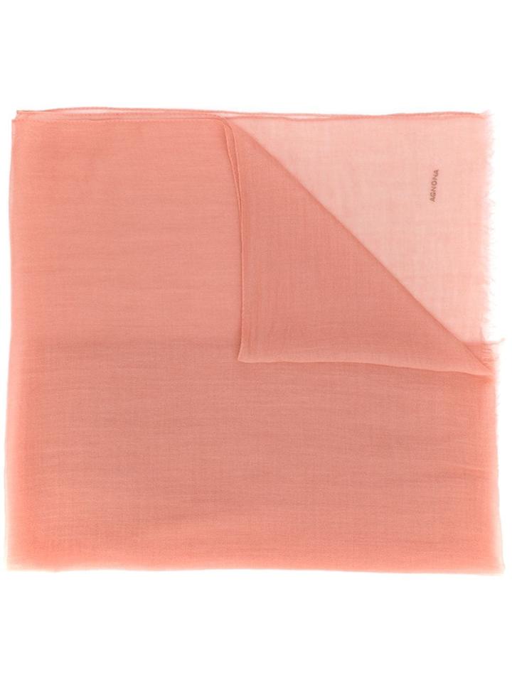 Agnona Logo Cashmere Scarf - Pink