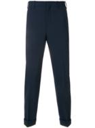 Neil Barrett Folded Cuff Cropped Trousers - Blue