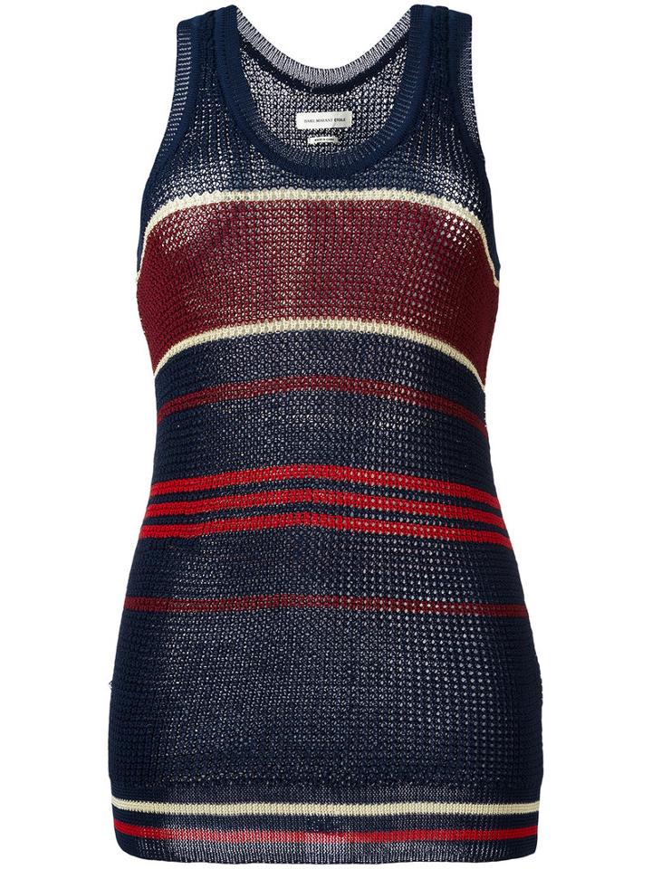 Isabel Marant Étoile Striped Knitted Vest Top, Women's, Size: 40, Blue, Viscose/polyester