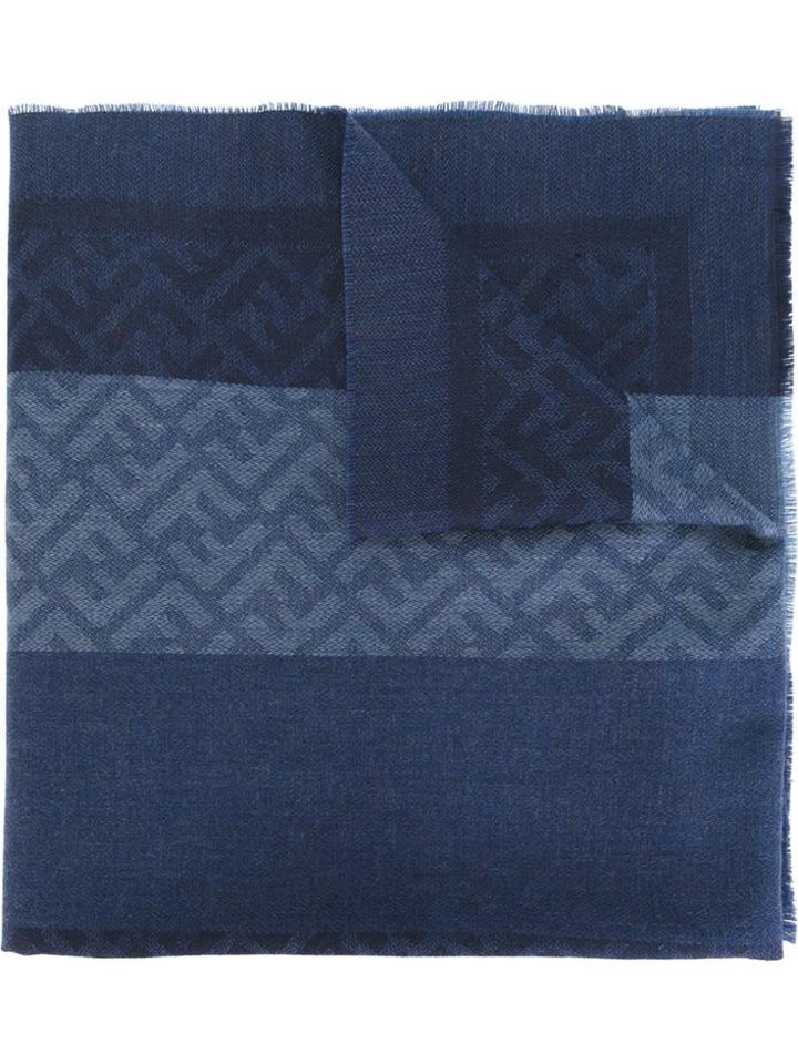 Fendi Tonal Woven Scarf - Blue