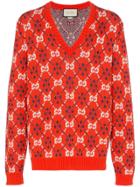 Gucci Wool Gg Logo Sweater - Red