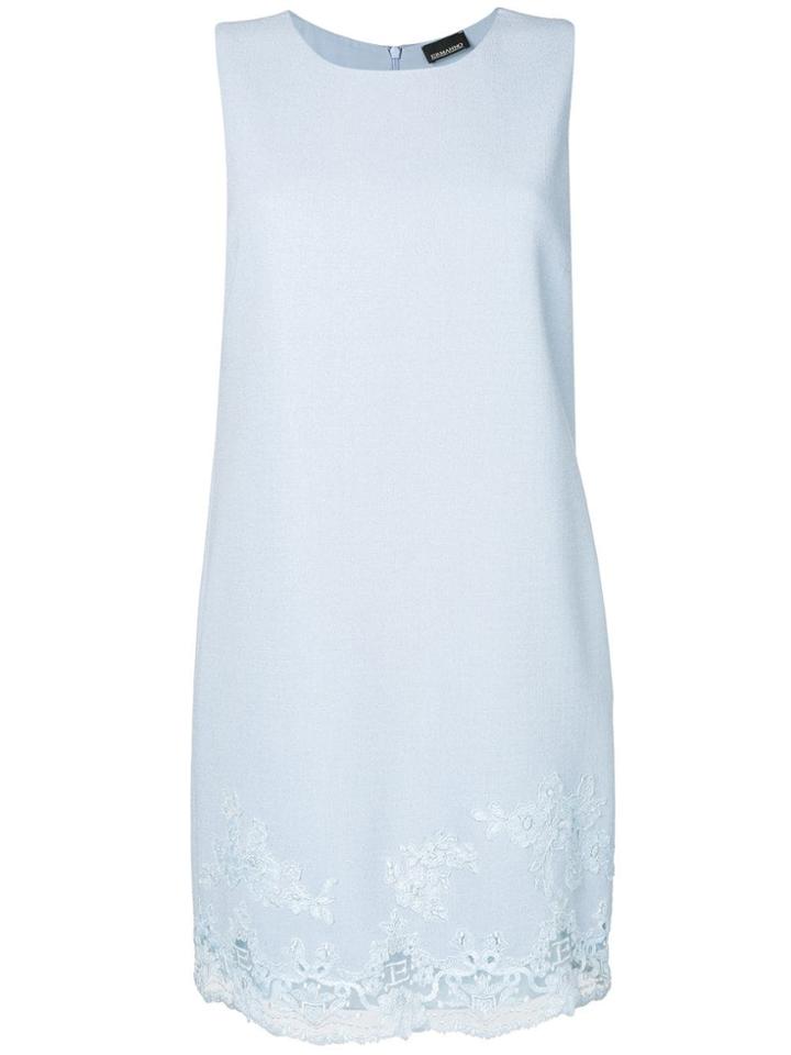 Ermanno Ermanno Lace Hem Shift Dress - Blue
