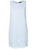 Ermanno Ermanno Lace Hem Shift Dress - Blue