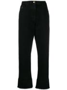 Gcds High-waist Cropped Jeans - Black
