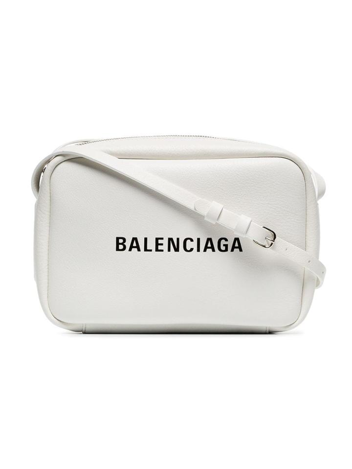 Balenciaga White Everyday Small Leather Camera Bag