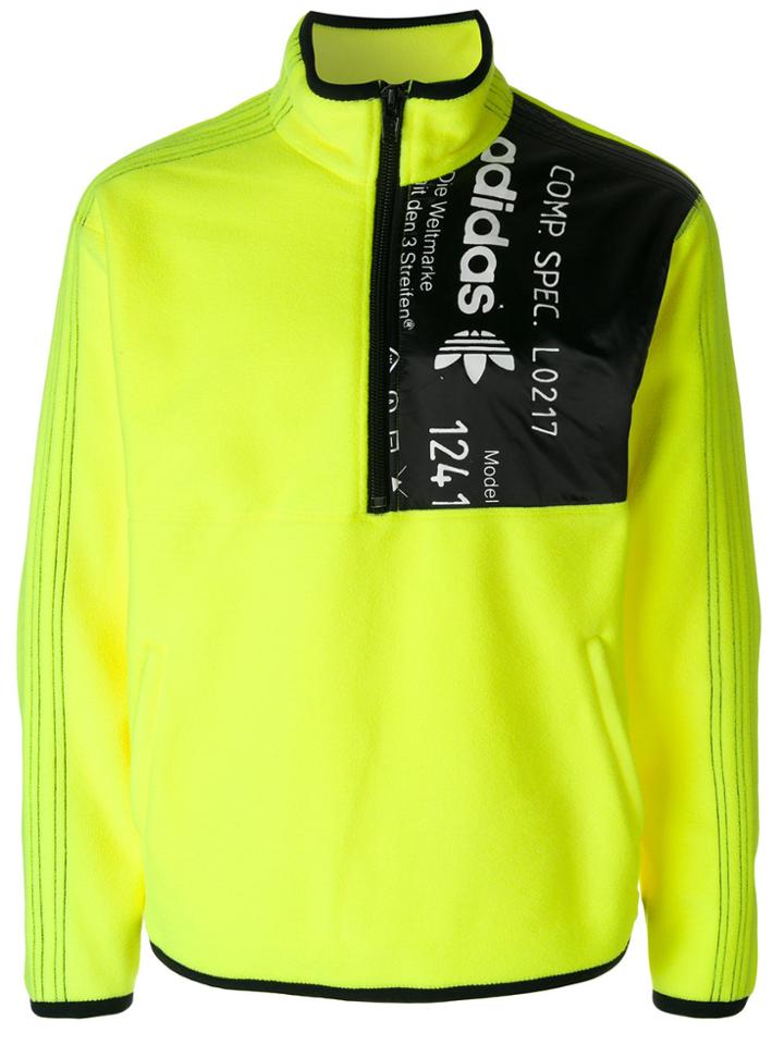 Adidas Originals By Alexander Wang Half Zip Fleece Sweatshirt - Yellow