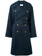 Maison Margiela Trench Coat, Women's, Size: 42, Blue, Cotton/spandex/elastane
