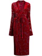 Ann Demeulemeester Floral Jacquard Wrap Dress - Red