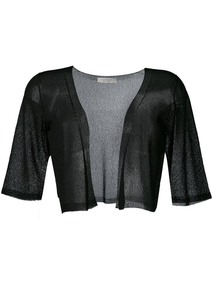 D.exterior - Cropped Sheer Cardigan - Women - Polyamide/viscose - Xl, Black, Polyamide/viscose