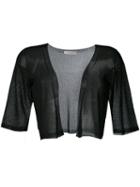 D.exterior - Cropped Sheer Cardigan - Women - Polyamide/viscose - Xl, Black, Polyamide/viscose