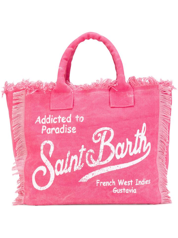 Mc2 Saint Barth - Large Frayed Tote - Women - Cotton - One Size, Pink/purple, Cotton