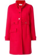 Courrèges Button-down Fitted Coat - Red