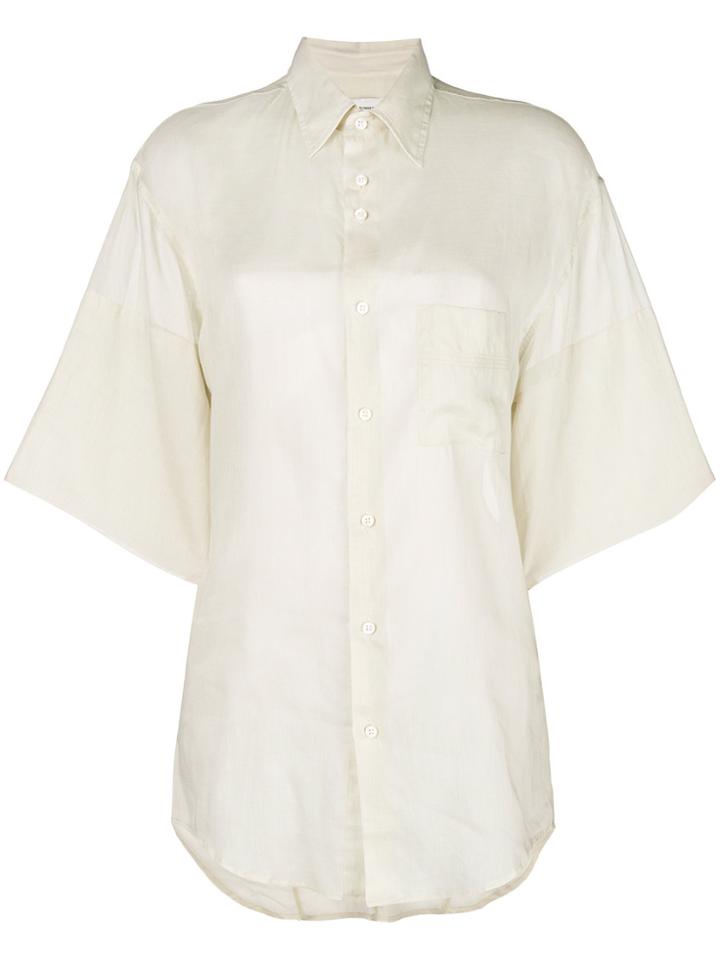 Wales Bonner Sheer Oversized Shortsleeved Shirt - Nude & Neutrals