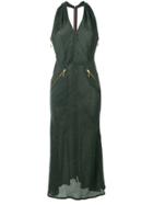 Jean Paul Gaultier Vintage Pinstriped Halterneck Dress - Green