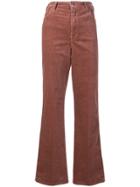 Closed Wide Leg Corduroy Trousers - Pink