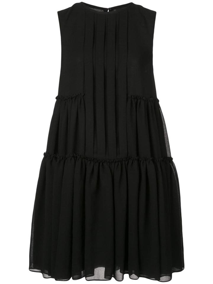 Vera Wang Pleated Shirt Dress - Black