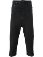 Rick Owens Drkshdw Cropped Trousers, Men's, Size: 30, Black, Cotton/spandex/elastane/polybutylene Terephthalate (pbt)