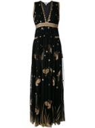 Diane Von Furstenberg Printed Gown, Women's, Size: 6, Black, Polyester/spandex/elastane
