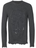 Alexander Mcqueen Pierced Skull Jumper - Grey