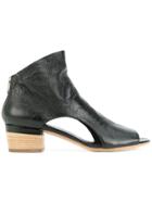 Officine Creative Open Toe Cut Out Sides Ankle Boots - Black