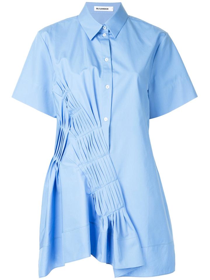 Jil Sander Gathered Pleat Detail Shirt - Blue