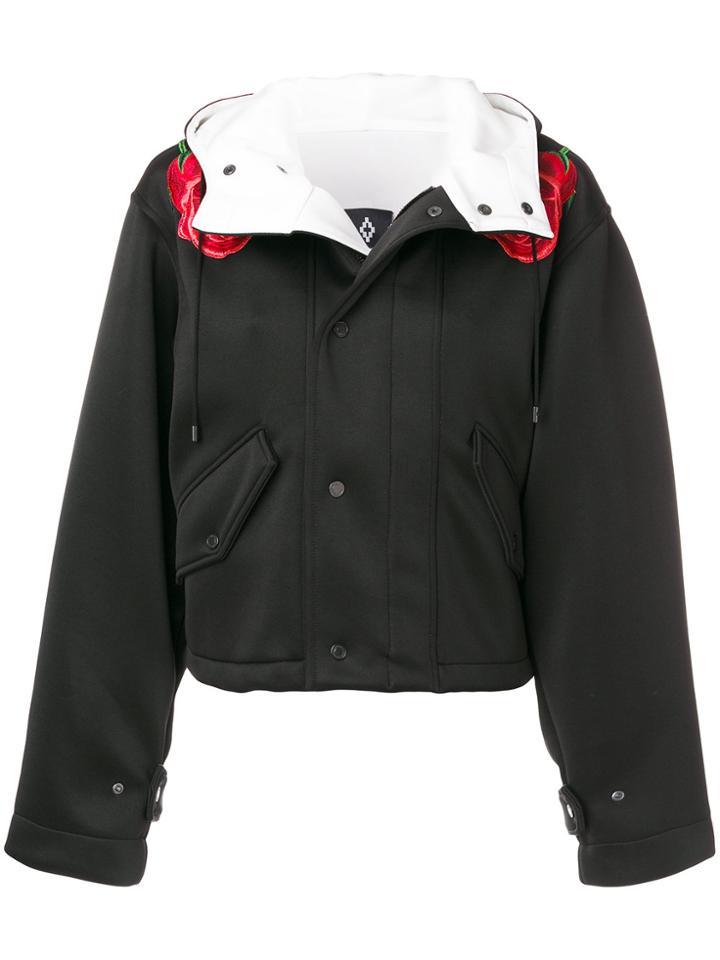 Marcelo Burlon County Of Milan Floral Appliqué Jacket - Black