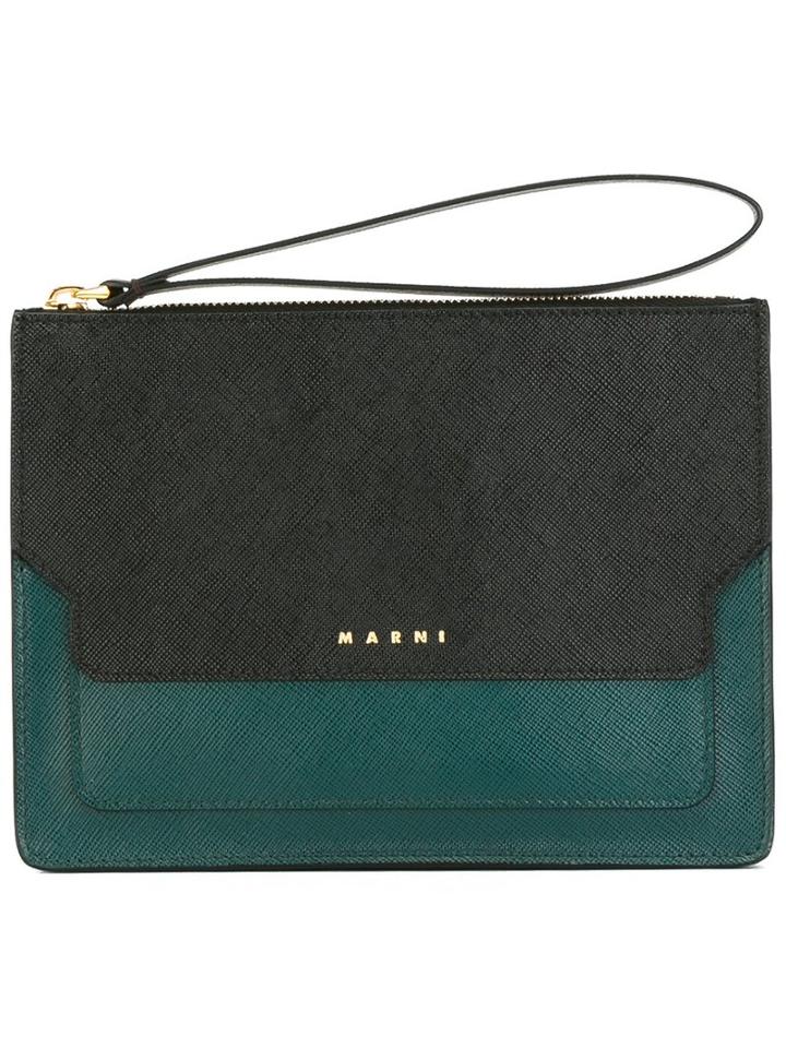Marni Trunk Clutch, Women's, Black, Calf Leather