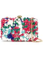 Elie Saab Floral Print Embellished Clutch, Women's, White